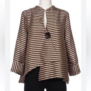 Joseph Ribkoff - Asymmetrical Day To Evening Cover up/jacket gold /black size 10